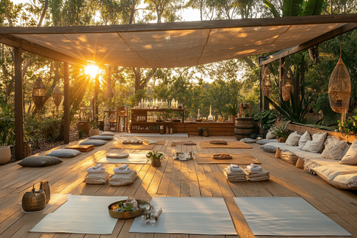 stunning sunset boho backyard party setup by URCordiallyInvited animated video invites