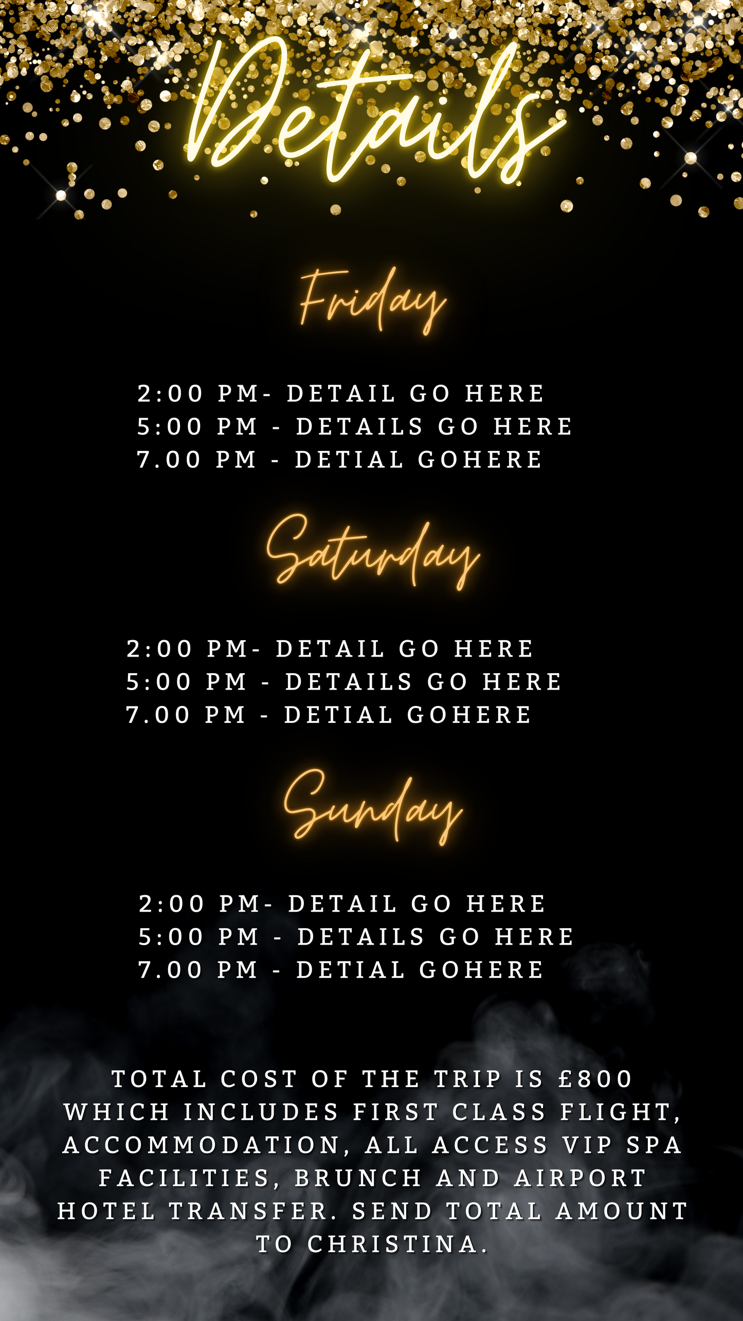 Smoking Gold Hot Lips Neon | Customizable Bachelorette Party Evite with yellow neon text on a black background. Download, personalize, and send digitally via text or email.