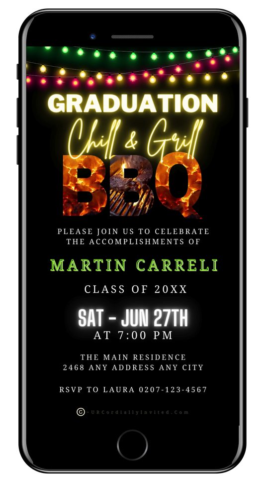 Flaming BBQ Chill & Grill | Graduation Video Invitation