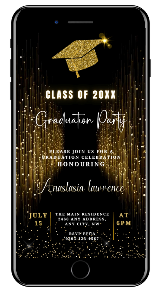 Gold Glitter | Graduation Video Invitation