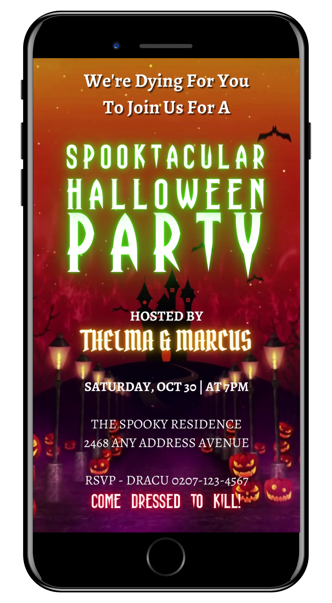Haunted House Road Halloween Video Invite