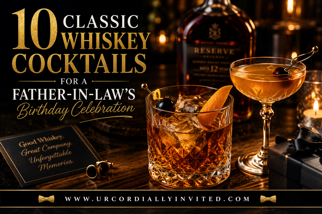 10 Classic Whiskey Cocktails for a Father-in-Law's Birthday Celebration - by URCordiallyInvited