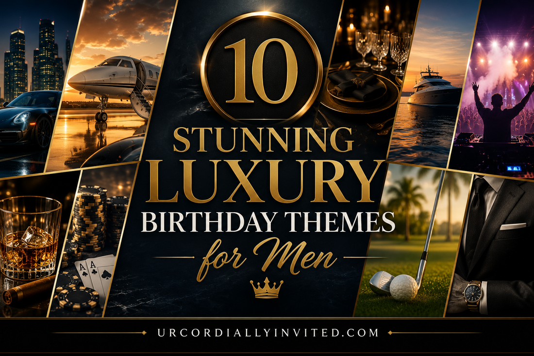 10 Stunning Luxury Birthday Themes for Men by URCordiallyInvited