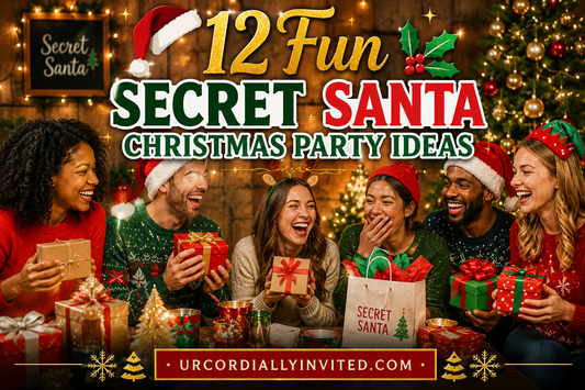 12 Fun Secret Santa Christmas Party Ideas - by URCordiallyInvited