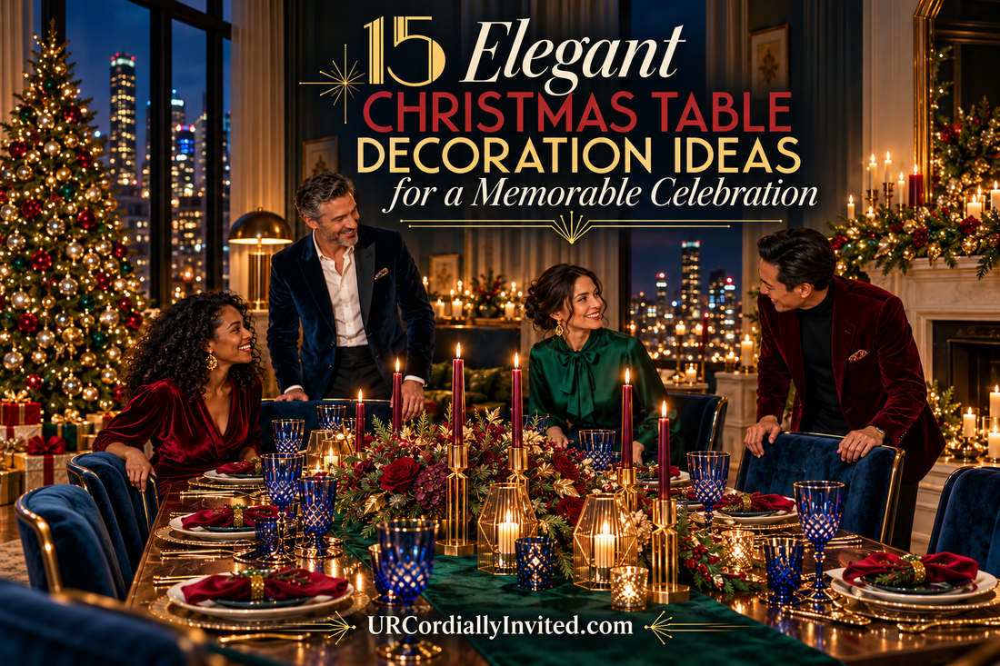 15 Elegant Christmas Table Decoration Ideas - by URCordiallyInvited