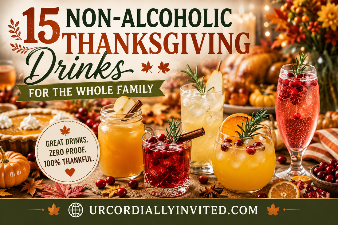 15 Non-Alcoholic Thanksgiving Drinks for the Whole Family - by URCordiallyInvited