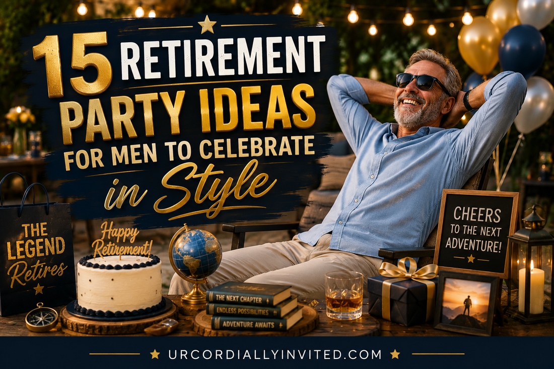 15 Retirement Party Ideas for Men to Celebrate in Style - by URCordiallyInvited
