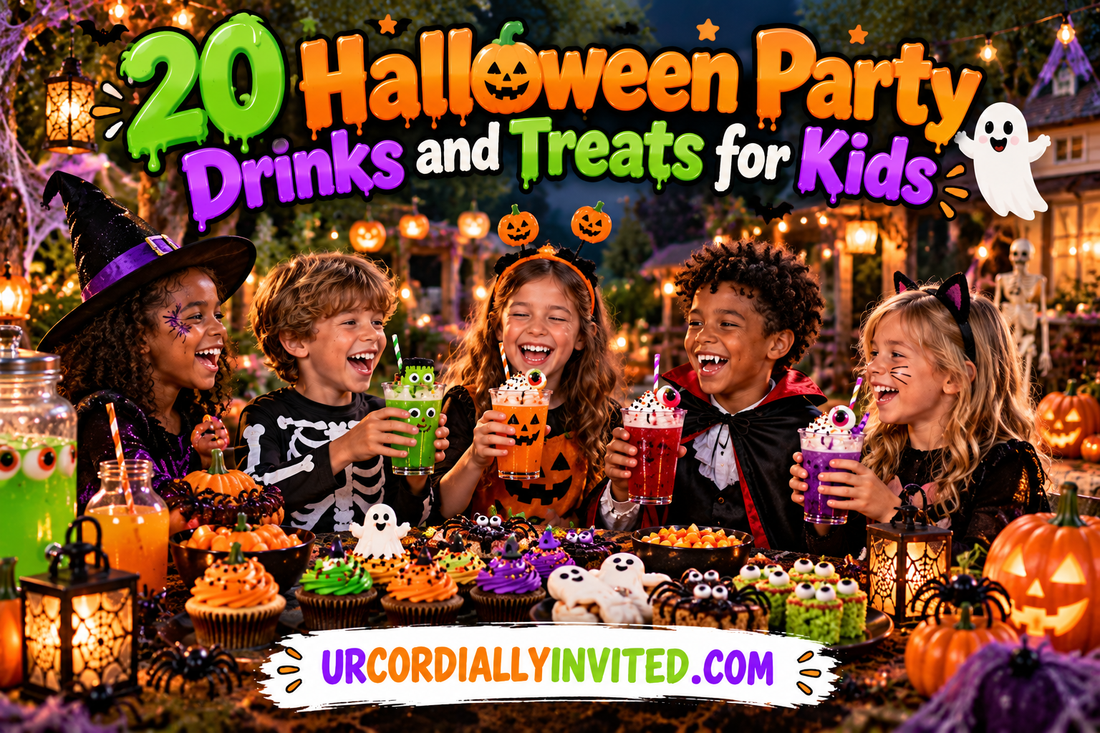 20 Halloween Party Drinks and Treats for Kids - by URCordiallyInvited