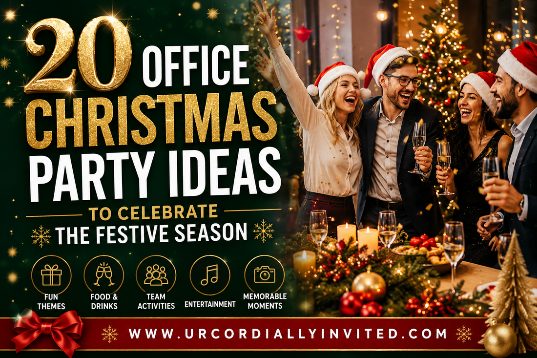 20 Office Christmas Party Ideas to Celebrate the Festive Season - by URCordiallyInvited