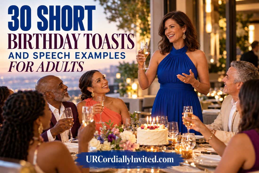 30 Short Birthday Toasts and Speech Examples for Adults - by URCordiallyInvited