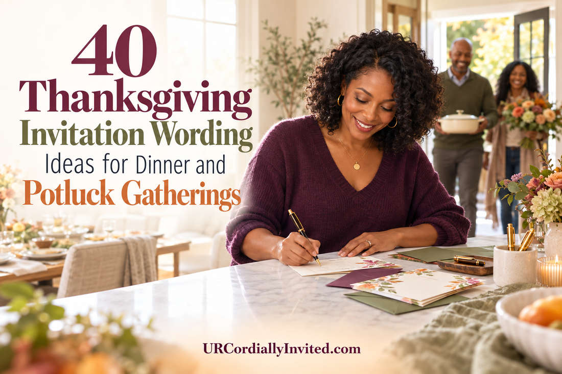 40 Thanksgiving Invitation Wording Ideas for Dinner and Potluck Gatherings - URCordiallyInvited