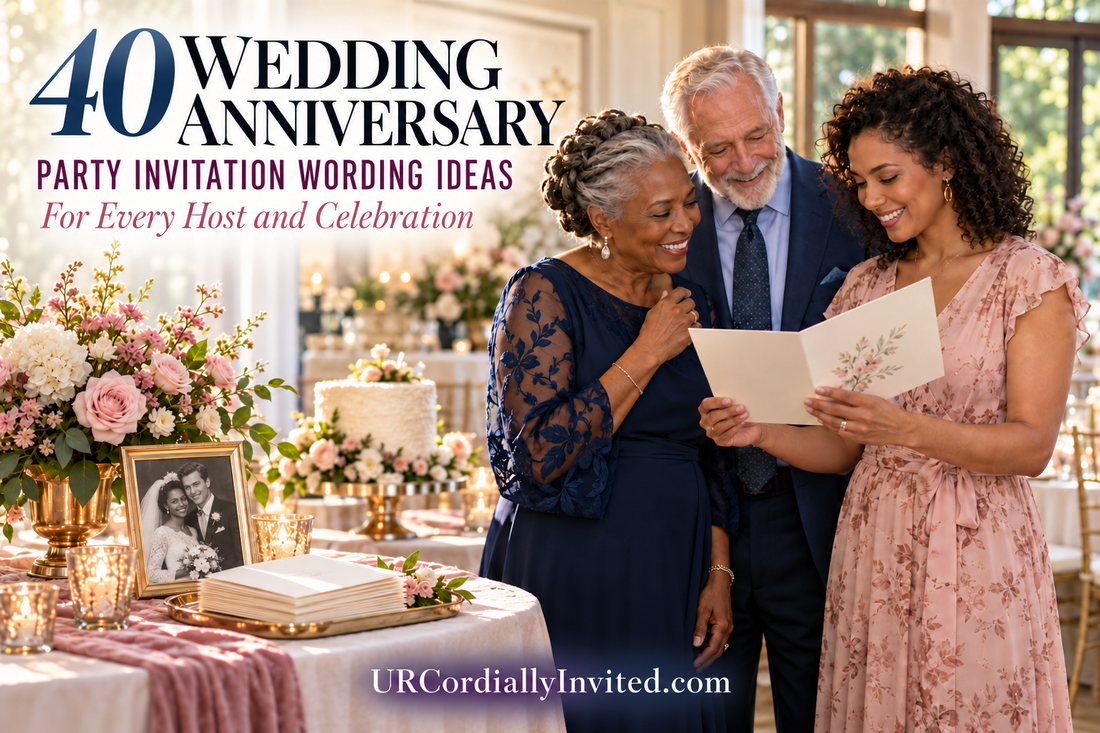 40 Wedding Anniversary Party Invitation Wording - by URCordiallyInvited
