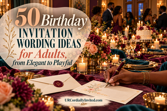 50 Birthday Invitation Wording Ideas for Adults - by URCordiallyInvited