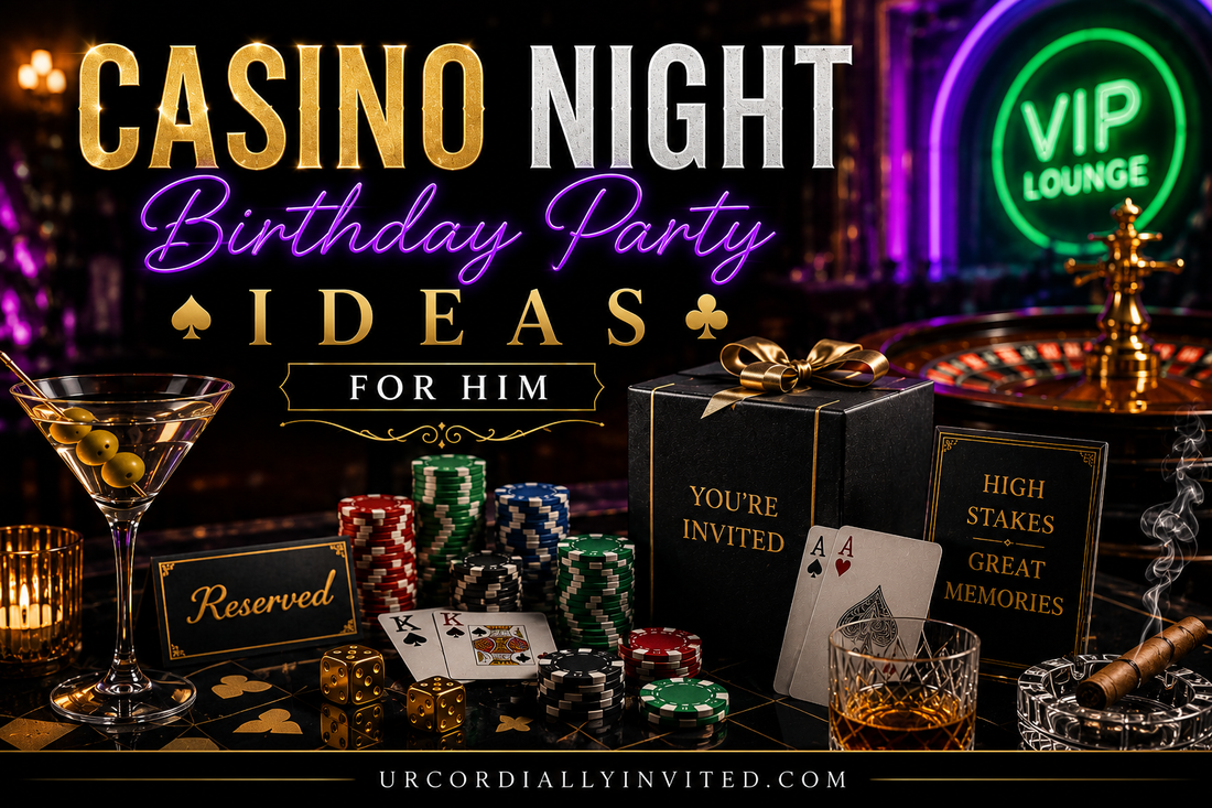Casino Night Birthday Party Ideas for Him - by URCordiallyInvited