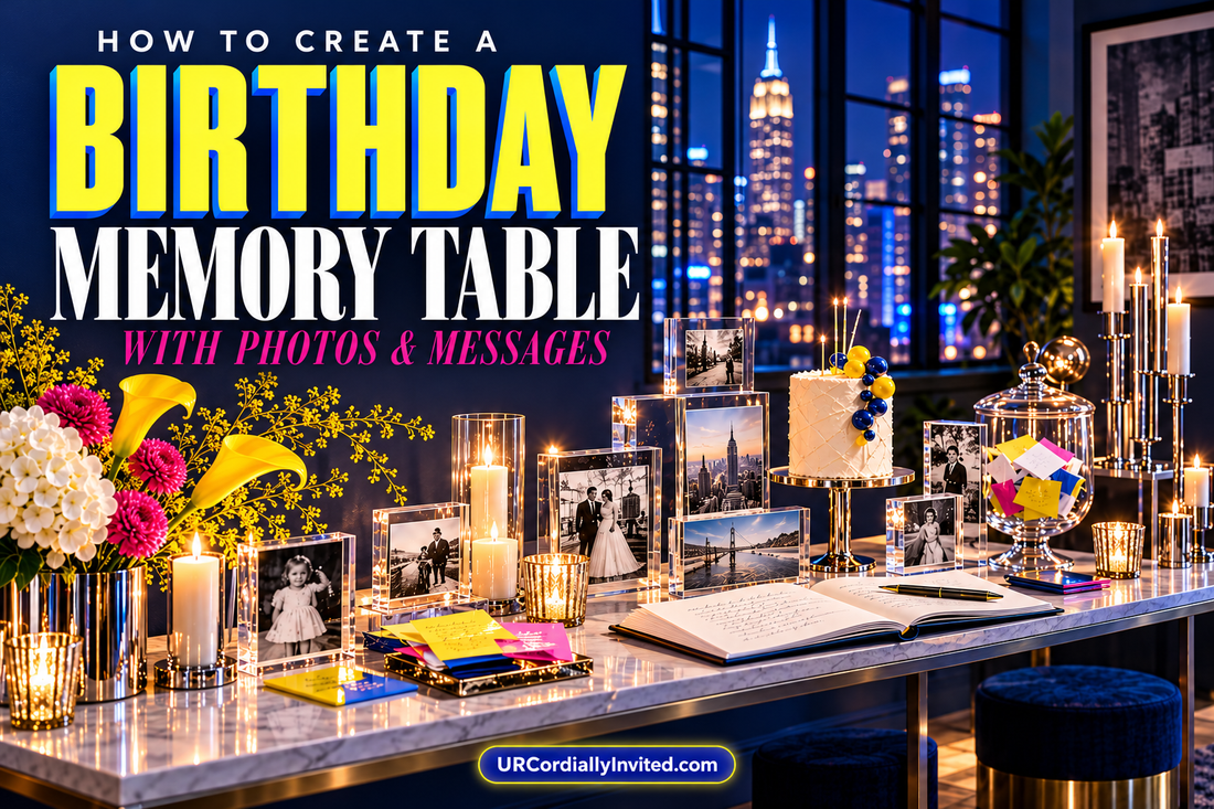 How to Create a Birthday Memory Table with Photos and Messages-URCordiallyInvited