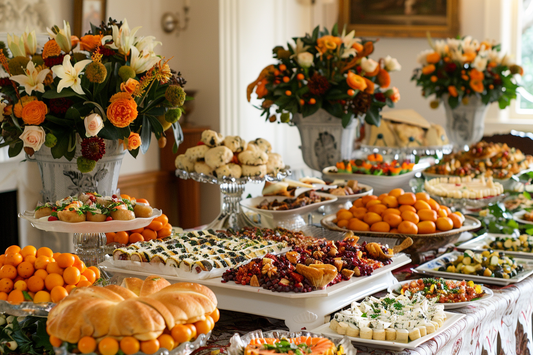 an array of Scrumptious Thanksgiving Appetizers set on a table in a beautiful ambient room by URCordiallyInvited