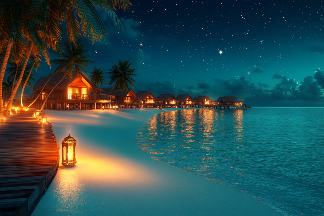 exotic beach NIGHT destination by URCordiallyInvited digital invitations