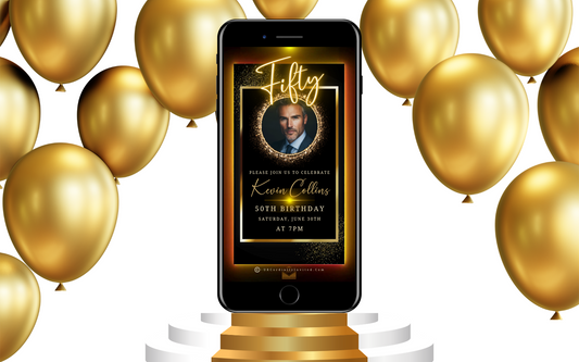 the best 50th birthday digital invitations for men by URCordiallyInvited