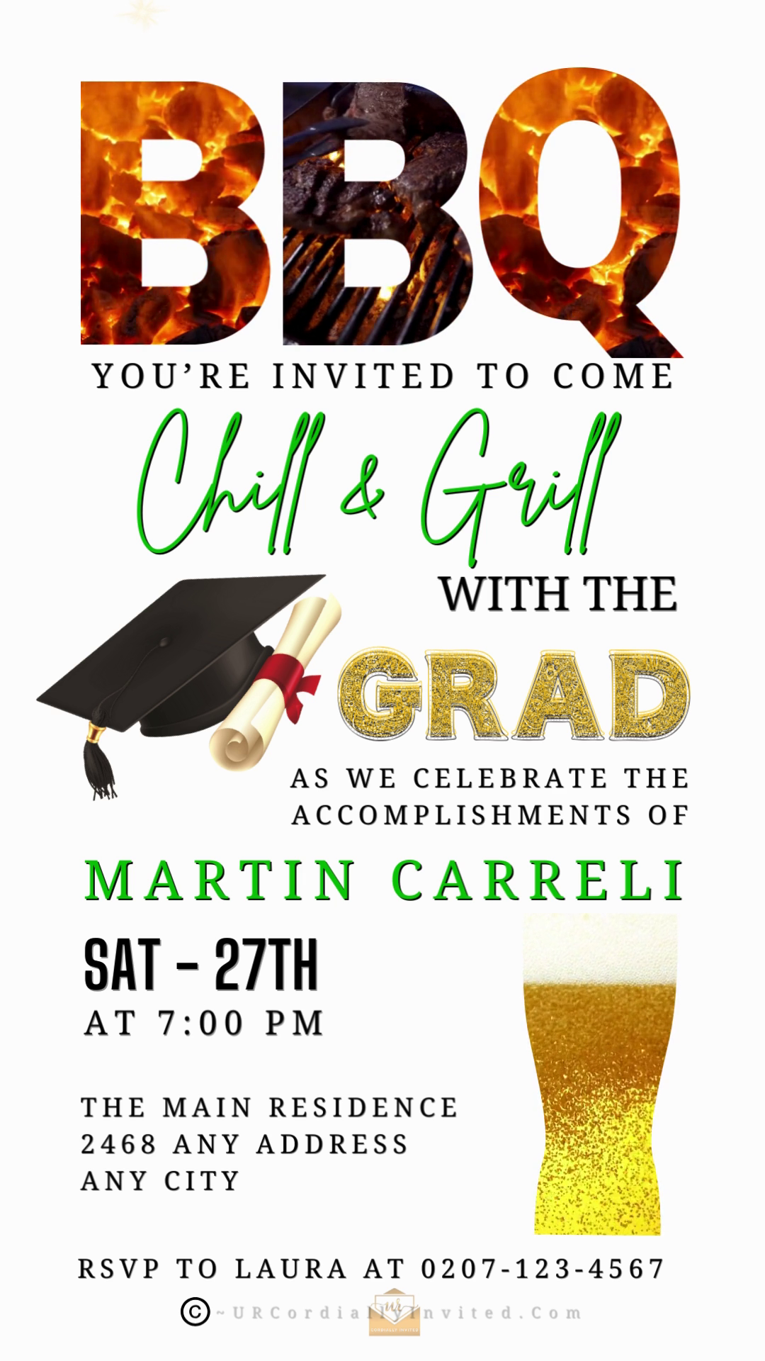 BBQ Backyard Chill & Grill | Graduation Party Video Invitation