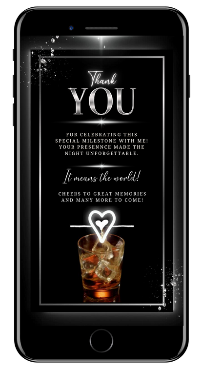 Black & Silver Men's Birthday Video Invitation - With Photo
