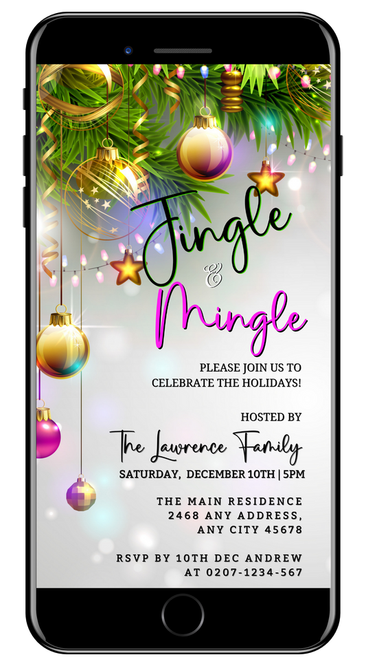 Jingle & Mingle Rose Gold | Christmas Party Invitation