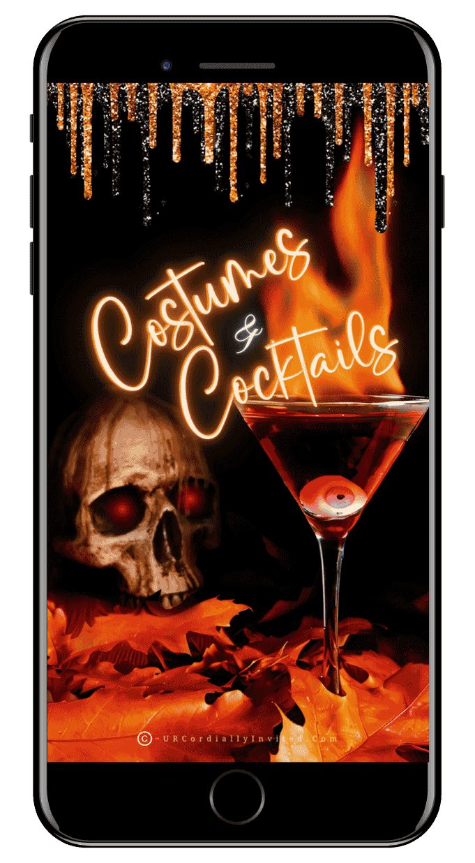 Costumes & Cocktails Halloween Video Invitation - Spooky Animated Digital Invite
