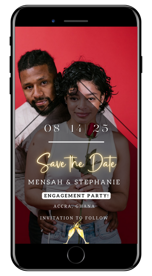 Diamond Photo Engagement | Save The Date Evite