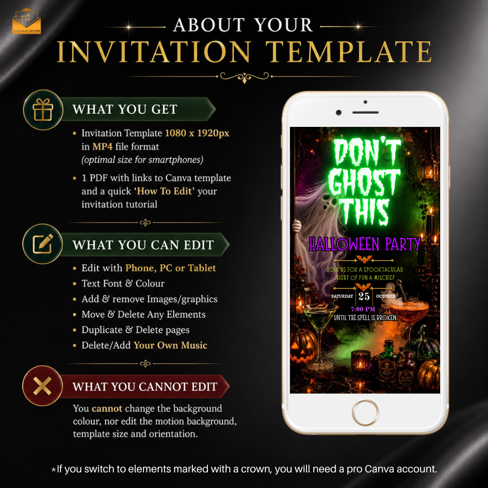 Don't Ghost This Halloween Party Video Invitation