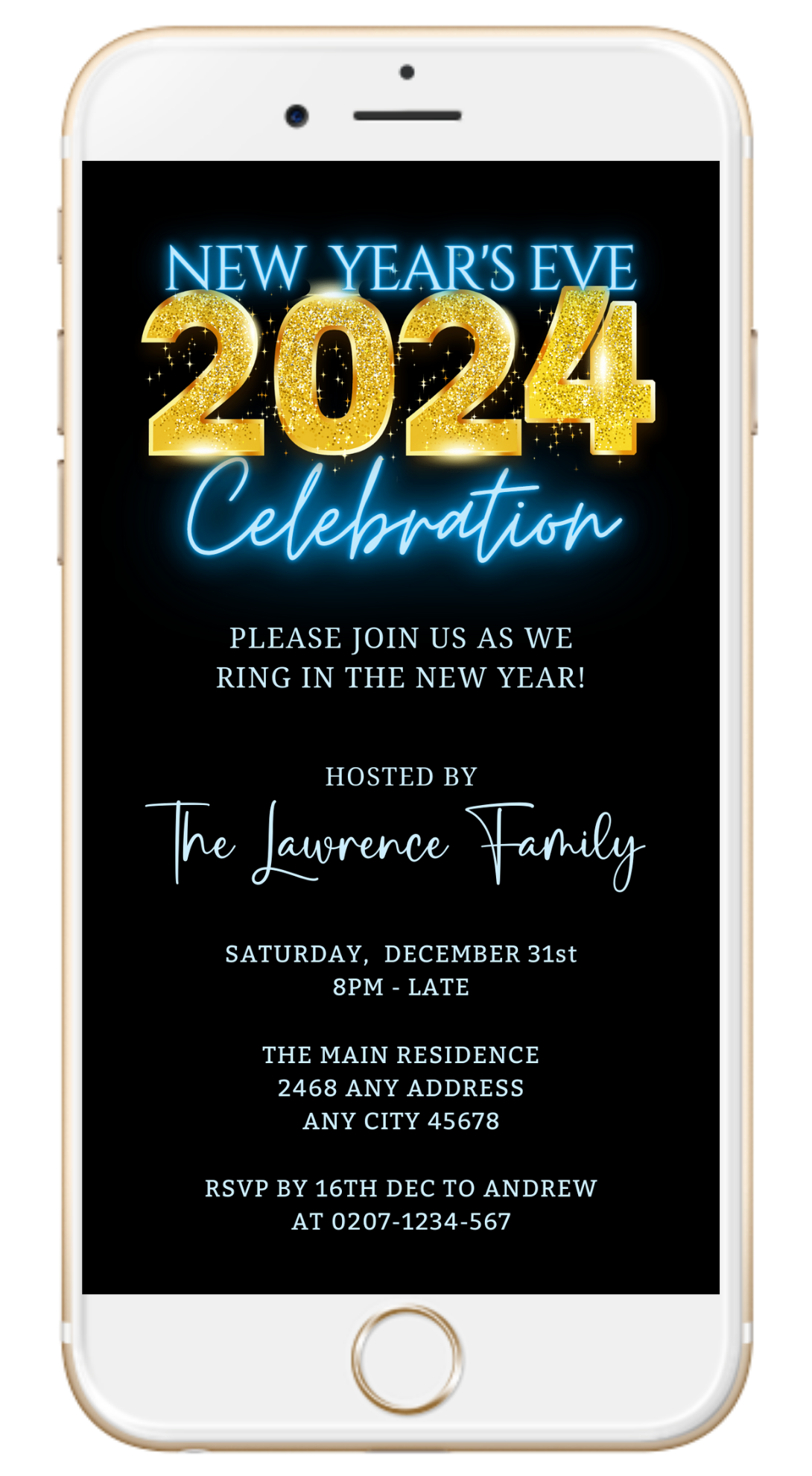 Gold Neon Blue Glow New Years 2024 Party Evite URCordiallyInvited   3 F0327214 71cc 414b 9752 Bb28c7996fe5 