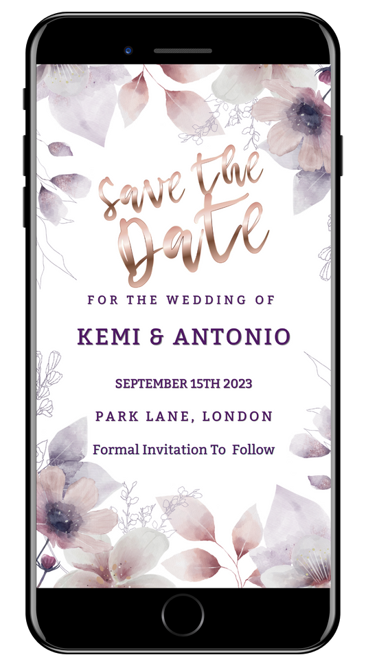 Boho Rustic Floral | Save The Date Evite