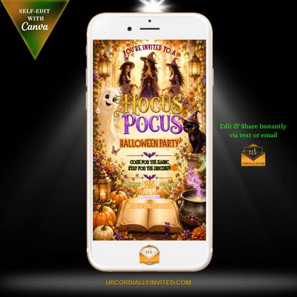 Colourful Hocus Pocus Halloween Video Invitation