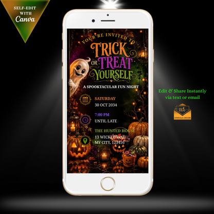 Family Trick or Treat Halloween Video Invitation