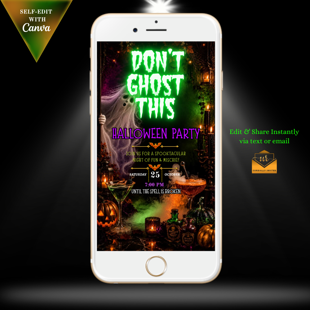 Don't Ghost This Halloween Party Video Invitation