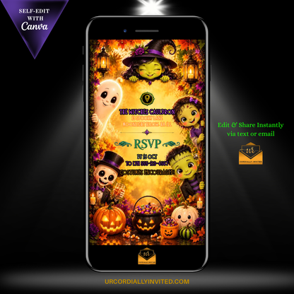 Colourful Trick or Treat Yourself Halloween Video Invitation
