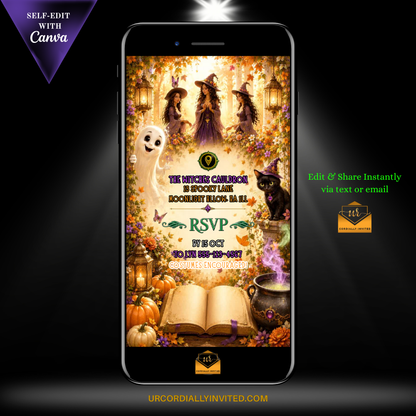 Colourful Hocus Pocus Halloween Video Invitation