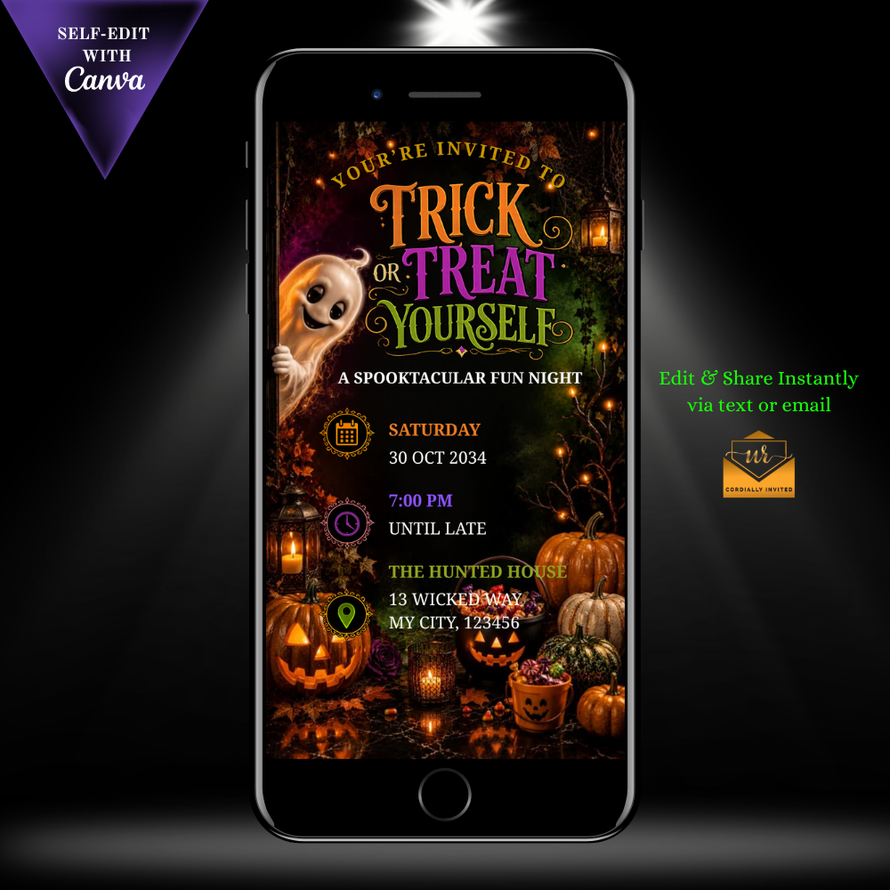 Family Trick or Treat Halloween Video Invitation