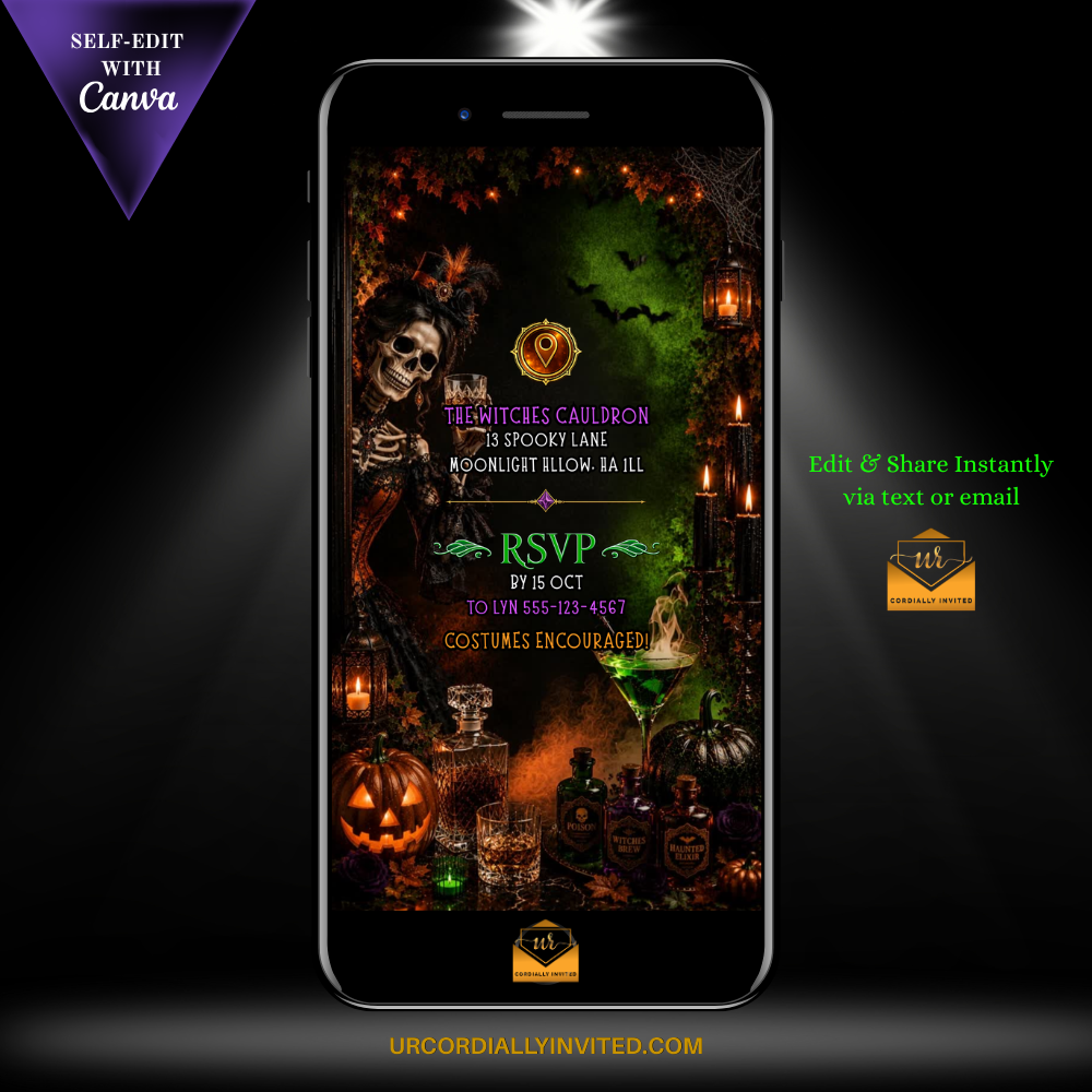 Elegant Costumes & Cocktails Halloween Video Invitation
