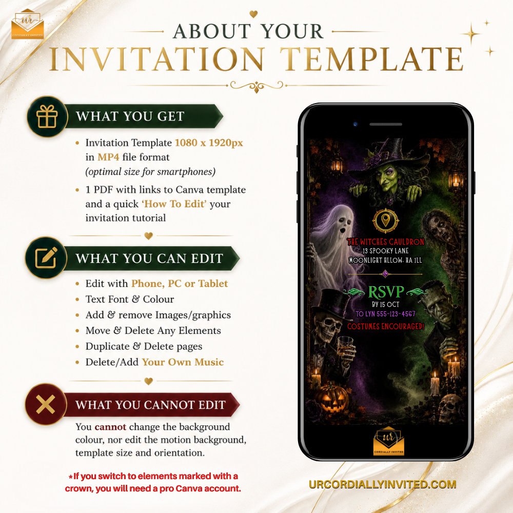 Creepy Halloween Gang Animated Video Invitation
