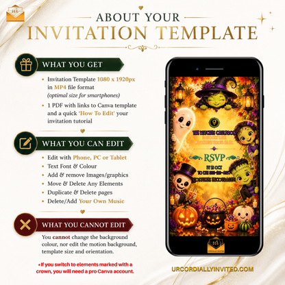 Colourful Trick or Treat Yourself Halloween Video Invitation