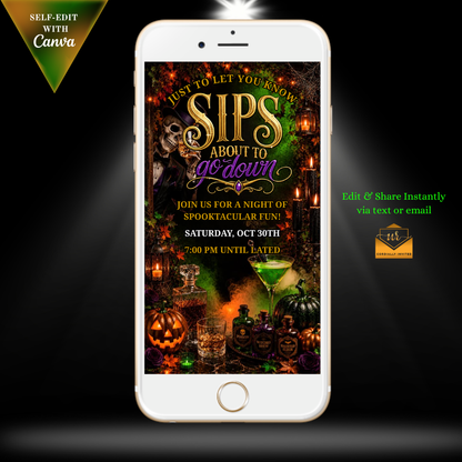 Sips About to Go Down Halloween Video Invitation