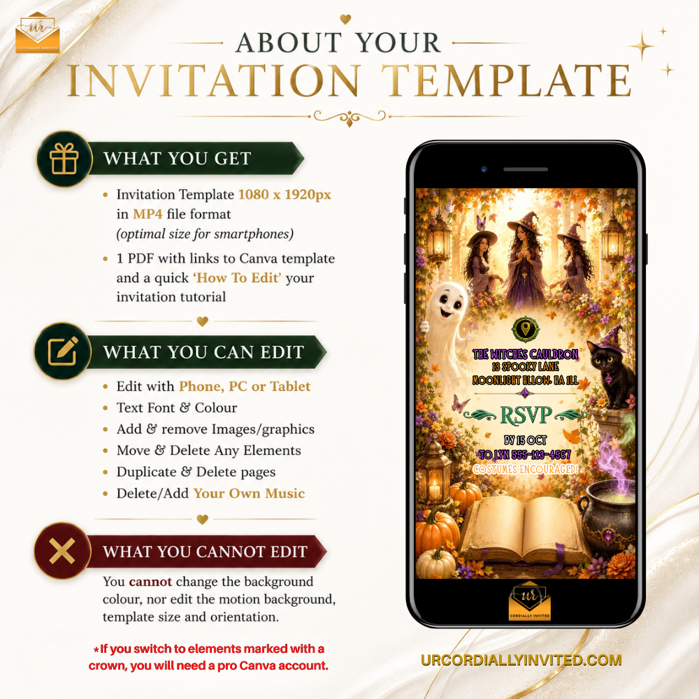 Colourful Hocus Pocus Halloween Video Invitation