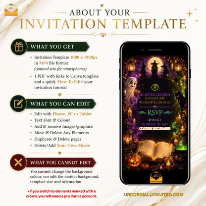 Ghost & Black Cat Hocus Pocus Halloween Video Invitation
