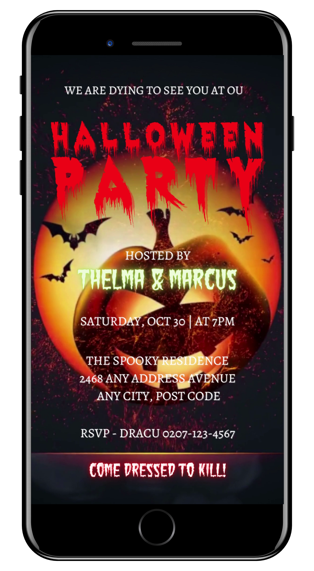 Explosive Pumpkin Halloween Party Video Invite