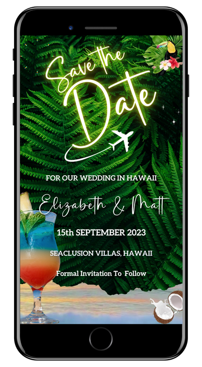 Tropical Beach Destination | Save The Date Video Invitation