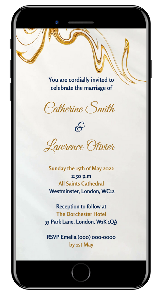 Gold Silk Agate | Wedding Video Invitation