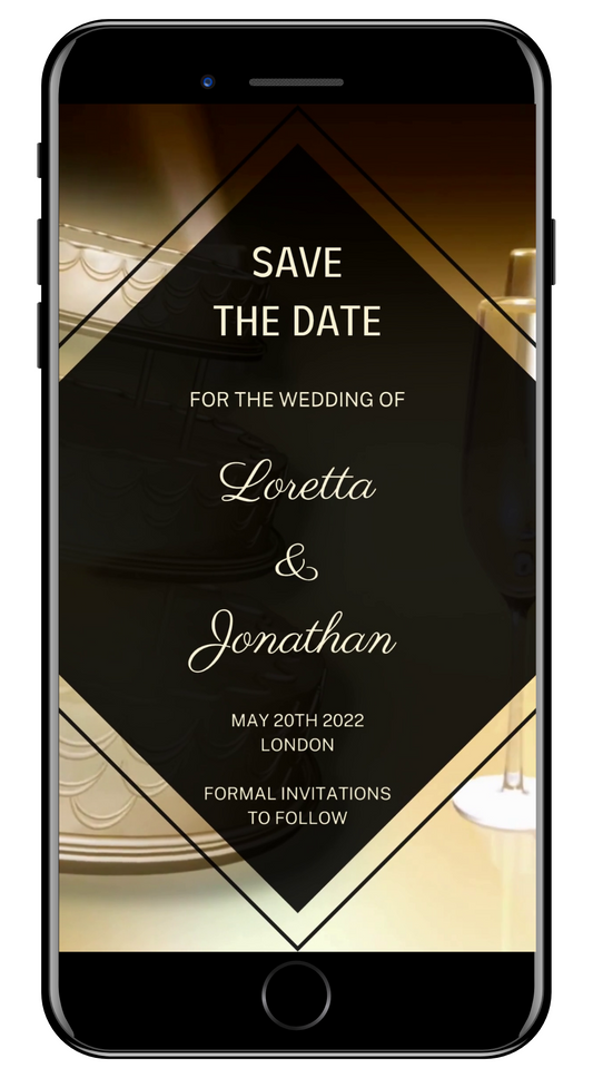 Champagne Cake Themed | Save The Date Video Invitation