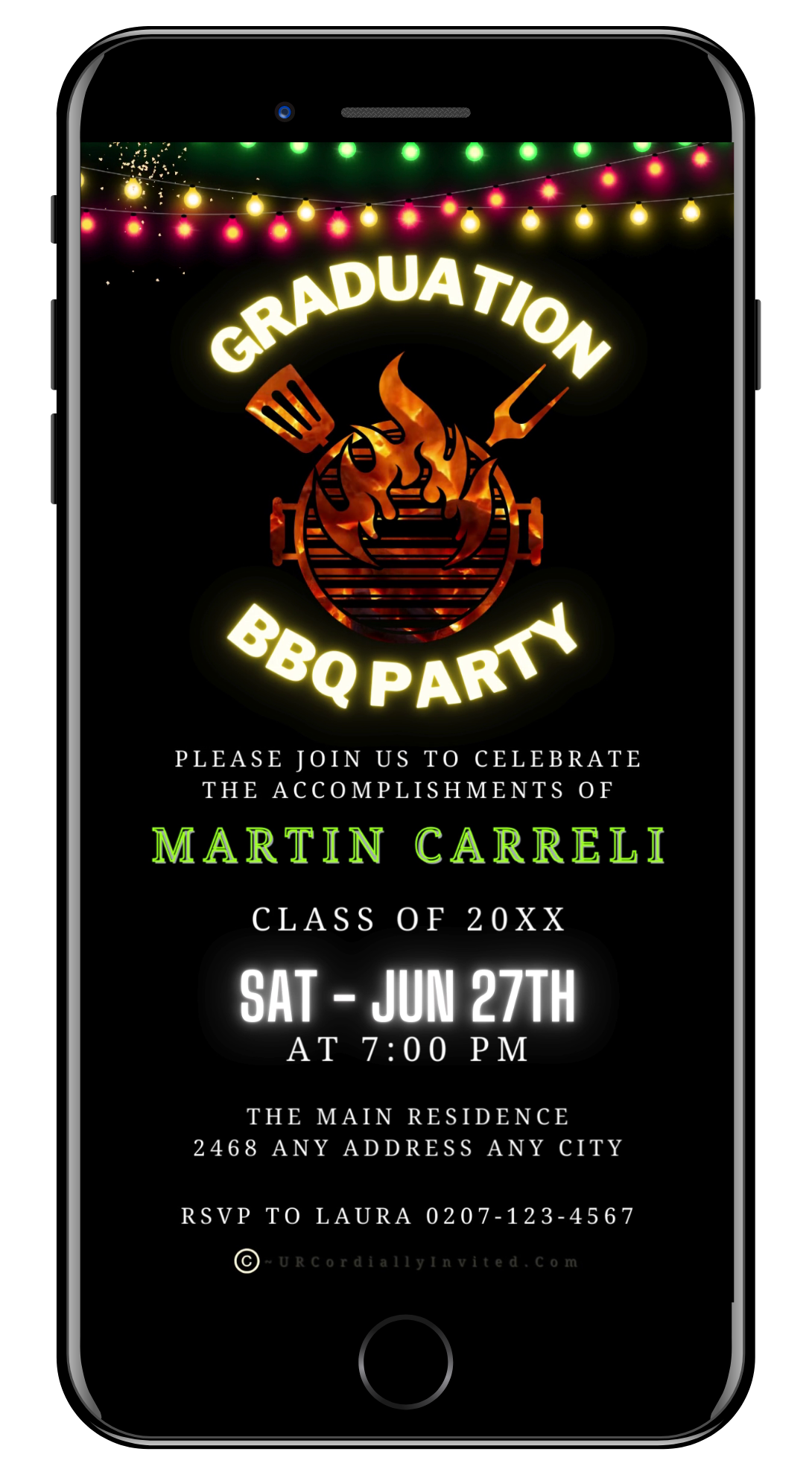 BBQ Backyard Chill and Grill Graduation Party Video Invitation