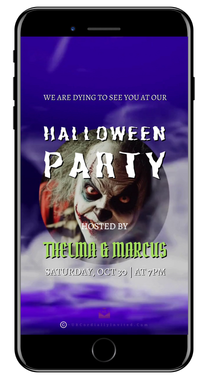 Misty Horrific Beetlejuice Halloween Party Video Invite - Spooky Customizable Digital Invitation