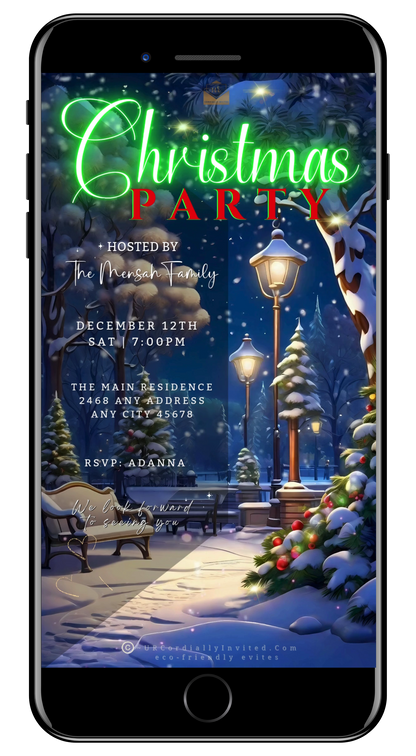 Christmas Party Video Invitation - Festive Animated Digital Invite