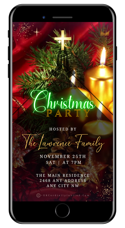 Religious Christmas Party Video Invitation - Faith-Inspired Animated Digital Invite